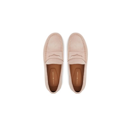 Mokasyny Tommy Hilfiger Flag Soft Suede Driver Loafer FW0FW08558 Różowy Tommy Hilfiger 41 eobuwie.pl