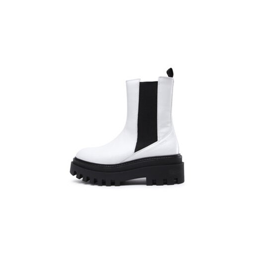 Sztyblety Calvin Klein Jeans Flatform Chelsea Boot YW0YW00850 Biały 40 eobuwie.pl