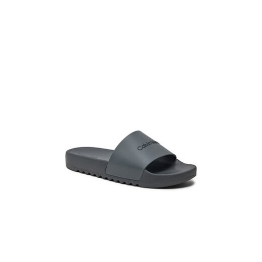 Klapki Calvin Klein Chuncky Pool Slide Rub HM0HM01063 Szary Calvin Klein 41 eobuwie.pl