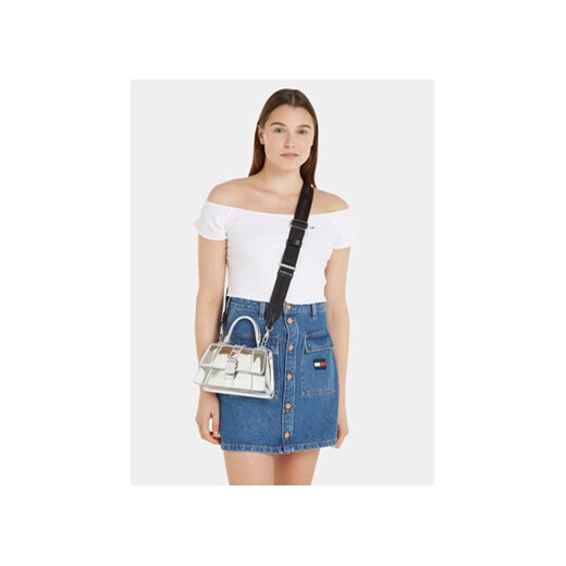 Torebka Tommy Jeans Tjw Item Crossover Metallic AW0AW15422 Srebrny Tommy Jeans 00 eobuwie.pl
