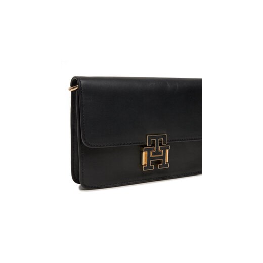 Torebka Tommy Hilfiger Pushlock Leather Small Crossover AW0AW15227 Czarny Tommy Hilfiger 00 eobuwie.pl