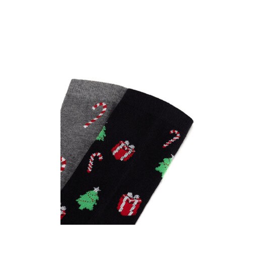 Zestaw 2 par wysokich skarpet męskich Lasocki 2MB-001-AW24 (2-pack) Szary Lasocki 39_42 eobuwie.pl