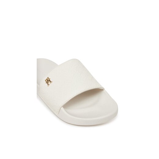 Klapki Tommy Hilfiger Th Monogram Poolside FW0FW08525 Biały Tommy Hilfiger 37 eobuwie.pl