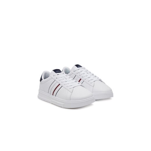 Sneakersy Tommy Hilfiger Modern Cupsole Stripes Lth FM0FM05406 Biały Tommy Hilfiger 46 eobuwie.pl