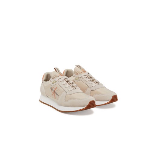 Sneakersy Calvin Klein Jeans Runner Sock Laceup Ny-Lth Wn YW0YW00840 Beżowy 41 eobuwie.pl