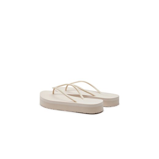 Japonki Calvin Klein Flatform Ff Deboss Logo Tpu HW0HW01977 Beżowy Calvin Klein 41 eobuwie.pl