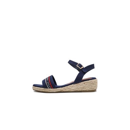 Espadryle Tommy Hilfiger Rope Wedge Sandal T3A7-32777-0048 M Granatowy Tommy Hilfiger 33 eobuwie.pl