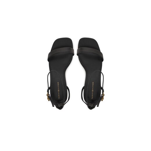 Sandały Tommy Hilfiger Leather Knots Kitten Sandal FW0FW08424 Czarny Tommy Hilfiger 40 eobuwie.pl