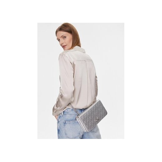 Torebka Calvin Klein Re-Lock Double Gusette_Emb K60K611338 Srebrny Calvin Klein 00 eobuwie.pl
