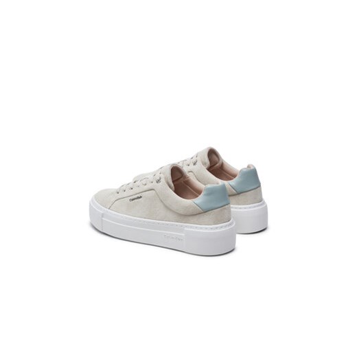 Sneakersy Calvin Klein Flatform Cup Lace Up W/Ml HW0HW02282 Beżowy Calvin Klein 40 eobuwie.pl