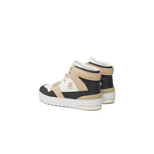 Sneakersy Tommy Hilfiger Th Basket Sneaker Hi FW0FW07757 Beżowy Tommy Hilfiger 38 eobuwie.pl