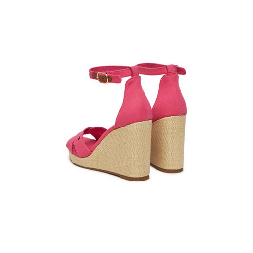 Sandały Tommy Hilfiger Flag High Wedge Espad Crisscross FW0FW08661 Różowy Tommy Hilfiger 41 eobuwie.pl
