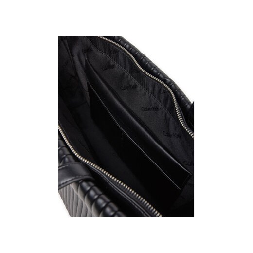 Torebka Calvin Klein Mini Line Quilt Medium Shopper K60K613077 Czarny Calvin Klein 00 eobuwie.pl