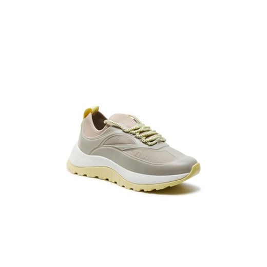 Sneakersy Calvin Klein Runner Lace Up Caging HW0HW01900 Beżowy Calvin Klein 40 eobuwie.pl