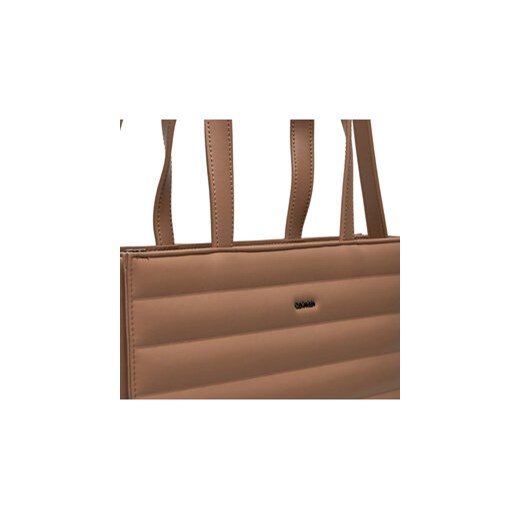 Torebka Calvin Klein Line Quilt Medium Tote K60K612120 Brązowy Calvin Klein 00 eobuwie.pl