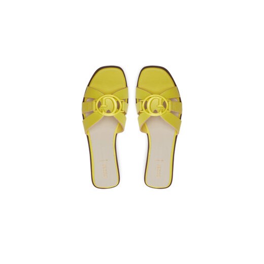Klapki Guess Symo FLJSYM LEA03 Żółty Guess 40 eobuwie.pl