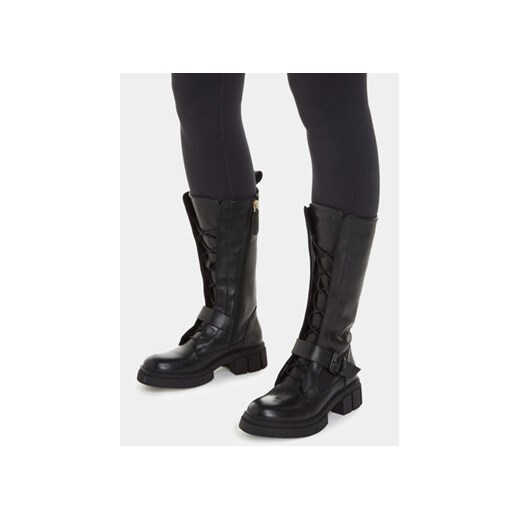 Kozaki Tommy Hilfiger Cool Monochromatic Bikerboot FW0FW07338 Czarny Tommy Hilfiger 38 eobuwie.pl