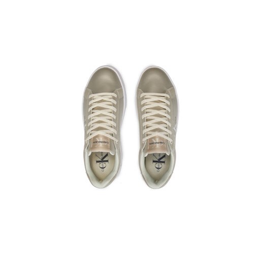 Sneakersy Calvin Klein Jeans Bold Platf Low Lace Lth Ml Mtl YW0YW01464 Écru 41 eobuwie.pl