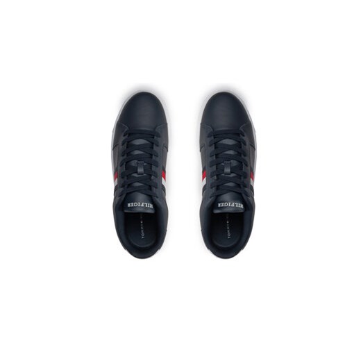 Sneakersy Tommy Hilfiger Supercup Lth Stripes Ess FM0FM04895 Granatowy Tommy Hilfiger 45 eobuwie.pl