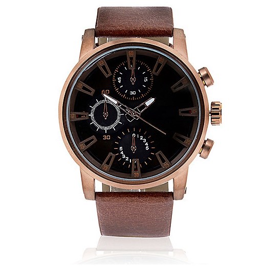 Rose gold tone oversized watch river-island fioletowy 