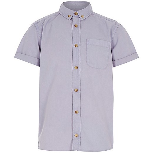 Boys purple acid wash short sleeve shirt river-island szary 