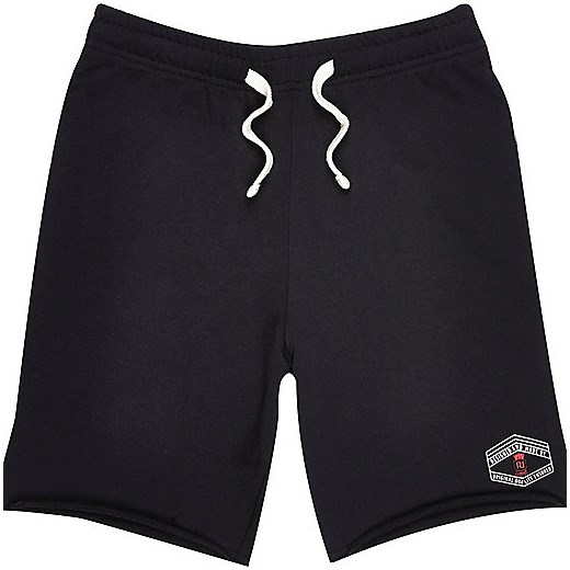 Boys black jersey shorts river-island czarny 