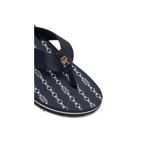 Japonki Tommy Hilfiger Th Chain Print FW0FW08514 Granatowy Tommy Hilfiger 37 eobuwie.pl