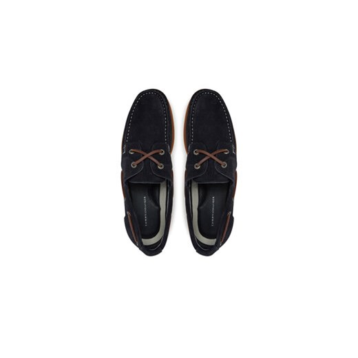 Półbuty Tommy Hilfiger Th Boat Shoe Core Suede FM0FM05387 Granatowy Tommy Hilfiger 42 eobuwie.pl