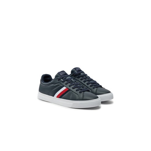 Sneakersy Tommy Hilfiger Icon Court Lth Stripes FM0FM05163 Granatowy Tommy Hilfiger 41 eobuwie.pl