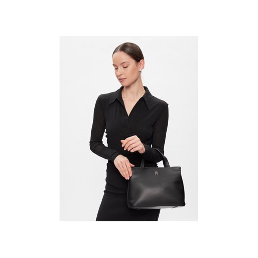 Torebka Tommy Hilfiger Th Essential Sc Satchel AW0AW15721 Czarny Tommy Hilfiger 00 eobuwie.pl