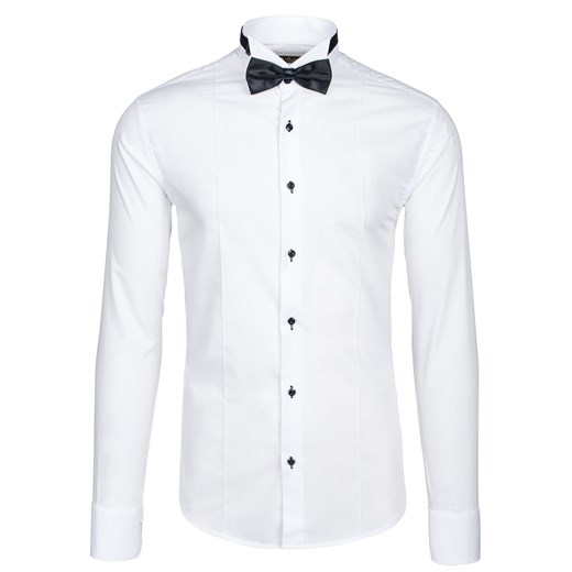 Koszula męska BOLF 5754 biała - BIAŁY denley-pl bialy elegancki