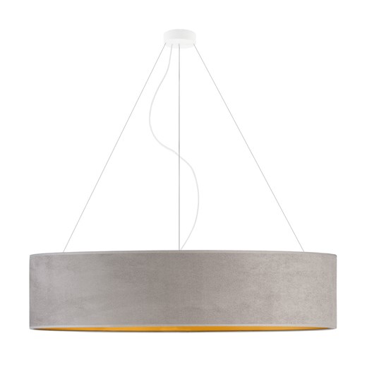 Elegancka lampa wisząca do salonu PORTO VELUR fi - 100 cm - kolor szary ze złotym wnętrzem ze sklepu Lysne w kategorii Lampy wiszące - zdjęcie 181814938