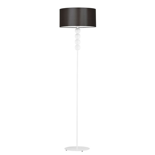 Białą lampa podłogowa z brązowym abażurem BERMUDY ze sklepu Lysne w kategorii Lampy podłogowe - zdjęcie 181814995