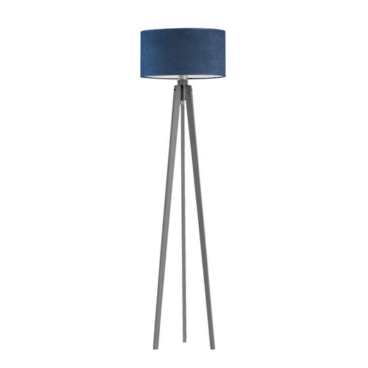 Drewniana lampa stojąca z welurowym abażurem MIAMI VELUR ze sklepu Lysne w kategorii Lampy podłogowe - zdjęcie 181815125