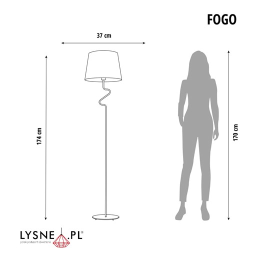 Lampa podłogowa w stylu urban jungle FOGO abażur zieleń butelkowa stożek LED E27 ze sklepu Lysne w kategorii Lampy podłogowe - zdjęcie 181815446