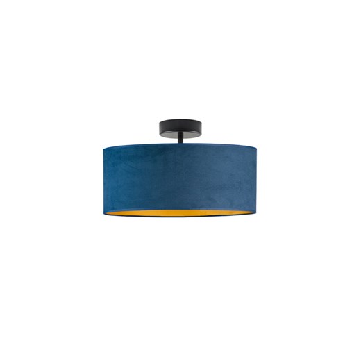 Granatowa lampa sufitowa do salonu WENECJA VELUR fi - 30 cm kolor granatowy ze złotym wnętrzem ze sklepu Lysne w kategorii Lampy sufitowe - zdjęcie 181815638