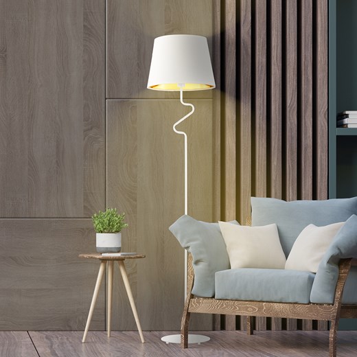 Lampa stojąca biała do czytania FOGO GOLD ze sklepu Lysne w kategorii Lampy podłogowe - zdjęcie 181815775