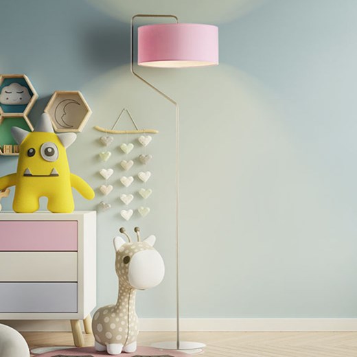 Różowa lampa podłogowa do pokoju dziecka TESALLIA ze sklepu Lysne w kategorii Lampy dziecięce - zdjęcie 181815997