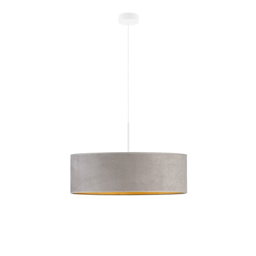 Lampa wisząca welurowa szara SINTRA VELUR fi - 60 cm kolor szary ze złotym wnętrzem ze sklepu Lysne w kategorii Lampy wiszące - zdjęcie 181816268