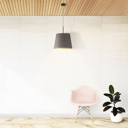 Nowoczesna lampa wisząca do salonu SARI VELUR - kolor szary ze sklepu Lysne w kategorii Lampy wiszące - zdjęcie 181816439