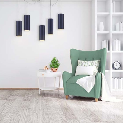 Granatowa lampa wisząca do salonu VIZELA T5 ze sklepu Lysne w kategorii Lampy wiszące - zdjęcie 181816798