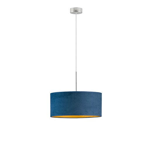 Nowoczesna lampa do salonu SINTRA VELUR fi - 40 cm - kolor granatowy ze złotym wnętrzem ze sklepu Lysne w kategorii Lampy wiszące - zdjęcie 181817275