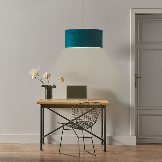 Lampa welurowa wisząca SINTRA VELUR fi - 40 cm - kolor zieleń butelkowa ze sklepu Lysne w kategorii Lampy wiszące - zdjęcie 181817497