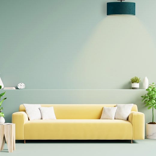 Designerska lampa przysufitowa w stylu urban jungle WENECJA VELUR fi - 30 cm kolor zieleń butelkowa ze sklepu Lysne w kategorii Lampy sufitowe - zdjęcie 181817549