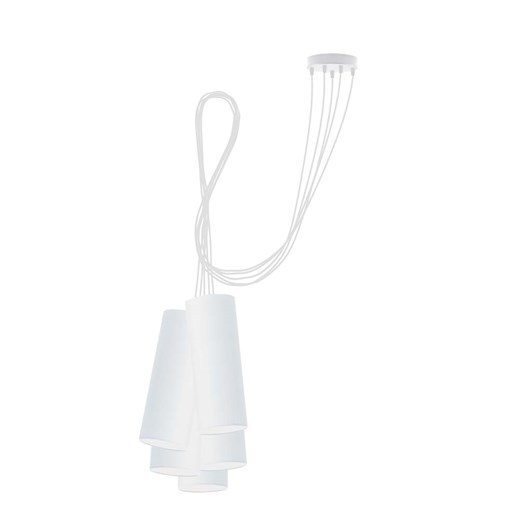 Biała lampa wisząca pająk z 5 ramionami VIZELA T5 ze sklepu Lysne w kategorii Lampy wiszące - zdjęcie 181817698