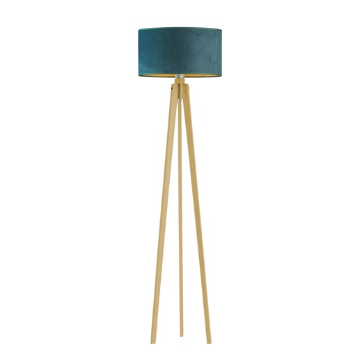 Designerska lampa stojąca na drewnianym trójnogu MIAMI VELUR ze sklepu Lysne w kategorii Lampy podłogowe - zdjęcie 181817945