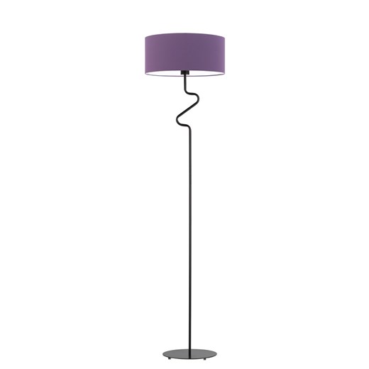 Czarna lampa podłogowa z fioletowym kloszem MORONI ze sklepu Lysne w kategorii Lampy podłogowe - zdjęcie 181818127