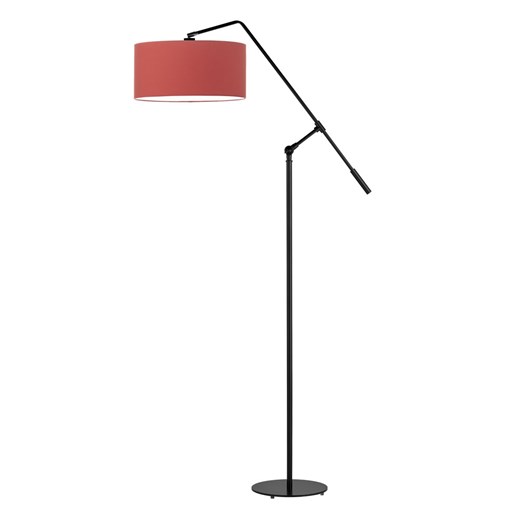 Designerska lampa podłogowa z czerwonym abażurem i czarnym stelażem LIBERIA ze sklepu Lysne w kategorii Lampy podłogowe - zdjęcie 181819356