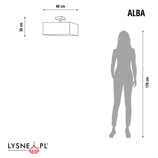 Biały plafon sufitowy do sypialni ALBA z kwadratowym abażurem 40x40 cm - kolor biały ze sklepu Lysne w kategorii Lampy sufitowe - zdjęcie 181819465