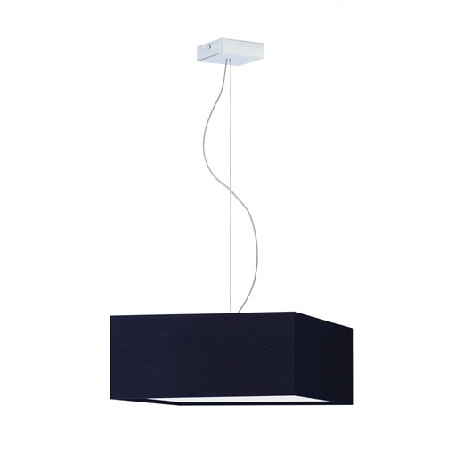 Granatowa lampa wisząca z kwadratowym abażurem 40x40x20 cm SANGRIA - kolor granatowy ze sklepu Lysne w kategorii Lampy wiszące - zdjęcie 181819467